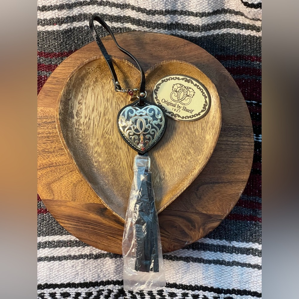 SHARIF Large Heart & Tassel Bag Charm
